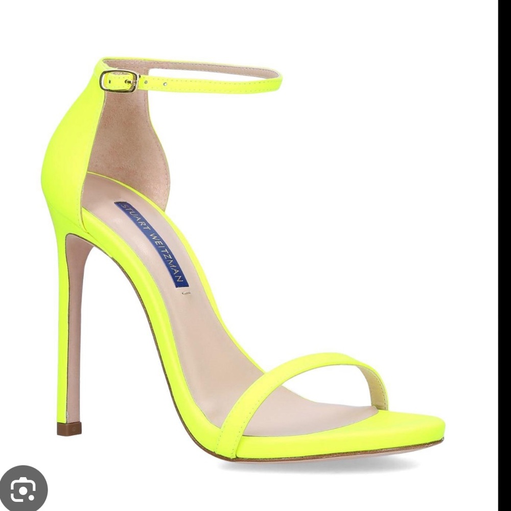 The Nudist in Neon Yellow - Stuart Weitzman High Heels 
Vero Cuoio